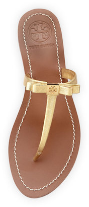 Tory Burch Leighanne Bow Thong Sandal, Gold