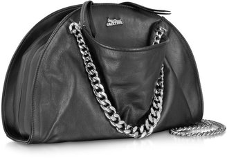 Jean Paul Gaultier Black Leather Bowling Bag