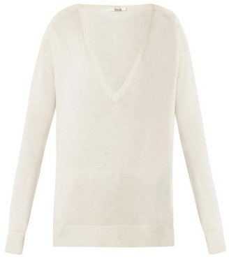 Freda V-neck silk-knit sweater