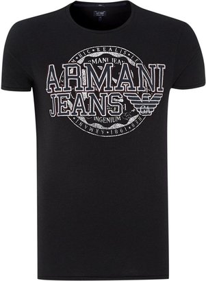 Armani Jeans Men's Armani Applique Logo T Shirt