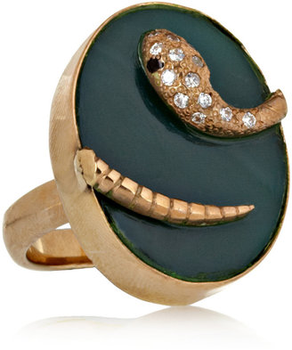 Isharya Gold-plated druzy serpent ring