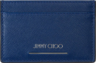Jimmy Choo Blue Textured Leather Card Holder