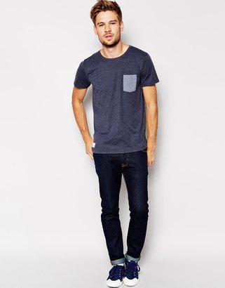 Esprit T-Shirt With Contrast Chambray Pocket