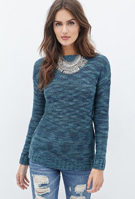 Forever 21 Contemporary Metallic-Threaded Cutout-Back Sweater