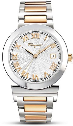 Ferragamo Grande Maison Two-Tone Stainless Steel and Gold Ion Plated Bracelet Watch, 38mm