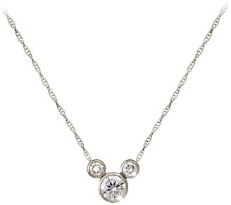 Disney Diamond Mickey Mouse Icon Necklace 14K