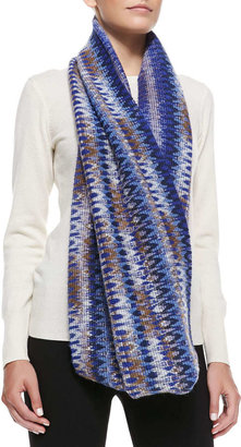 Missoni Zigzag Space-Dyed Knit Infinity Scarf, Blue