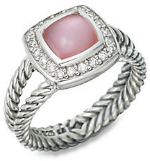 David Yurman Petite Albion Ring with Rose Quartz and Diamonds