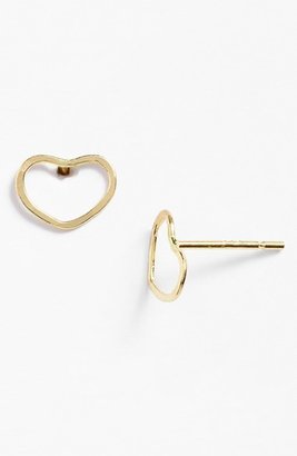 Melissa Joy Manning Women's Heart Stud Earrings - Yellow Gold