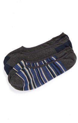 Cole Haan 'Town' Stripe No-Show Socks (2-Pack) (Men)