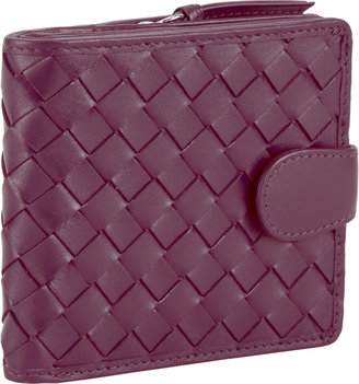 Barneys New York Woven Leather Snap-Front Wallet