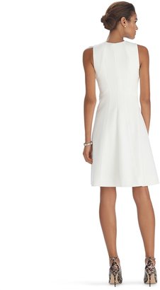 White House Black Market Sleeveless Zip Front Fit and Flare Dress