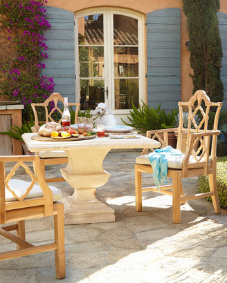 Alexandra Outdoor Urn-Pedestal Table & Italian Outdoor Armchair