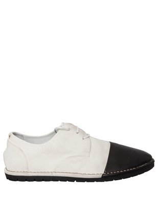 Marsèll Colour Block Leather Derby Shoe White/Black
