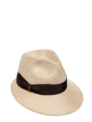 Borsalino Straw Hat With Grosgrain Hatband