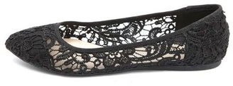 Charlotte Russe Embroidered Lace Pointy Toe Ballet Flats