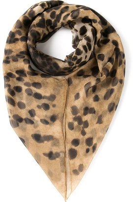 Alexander McQueen leopard print skull scarf