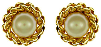 Christian Dior Eclectica Vintage 1960s Pearl and Chain Clip-On Earrings, Gold/Pearl