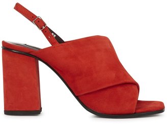 Opening Ceremony Red suede slingback sandals