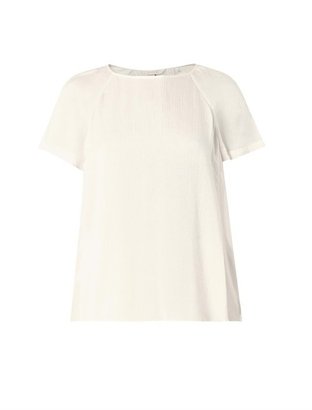 Rebecca Taylor Hammered-silk pleated-back top