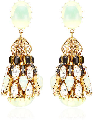 Bijoux Heart Glowing Crystal Drop Earrings