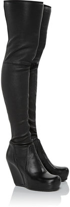 Rick Owens Stretch-leather thigh boots