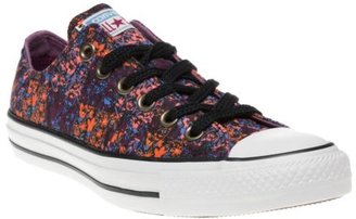 Converse New Womens Pink Multi All Star Ox Canvas Trainers Lace Up