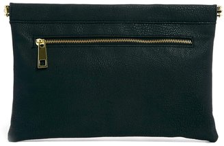 ASOS Clutch Bag with Hinge Frame & Front Zip - Black