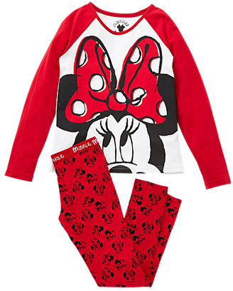 Marks and Spencer Cotton Rich Minnie Mouse Face Pyjamas (5-14 Years)