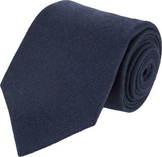 Isaia Men's Cashmere-Wool Knit Neck Tie-Blue