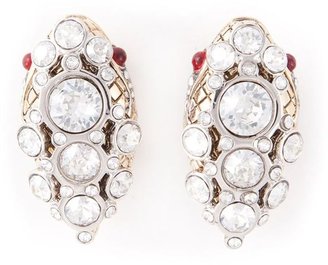 Roberto Cavalli Swarovski embellished clip-on tear drop earrings
