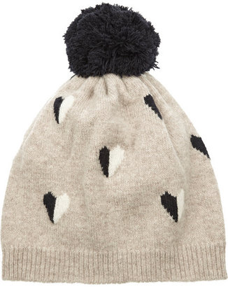 Chinti and Parker Queen of Hearts intarsia wool beanie