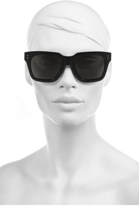 Linda Farrow Square-frame acetate and elaphe sunglasses