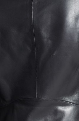 Vera Wang Faux Calf Hair Trim Leather Jacket