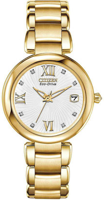 JCPenney CITIZEN SIGNATURE Citizen Marne Womens Diamond-Accent Gold-Tone Bracelet Watch EO1112-58A