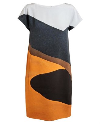 Akris Sand Dune Printed Silk Shift Dress