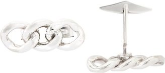 Barneys New York Men's Sterling Silver Curb Chain Cufflinks-Colorless