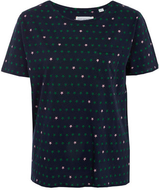 Chinti and Parker Navy Star Print Cotton T-Shirt