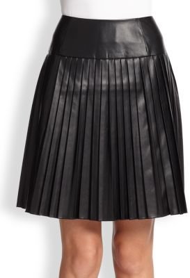 Saks Fifth Avenue Faux-Leather Pleated Skirt