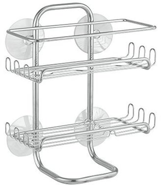InterDesign Classico Suction Shower Shelves, Satin
