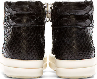Rick Owens Black Python Leather Island Dunk Sneakers