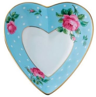 Royal Albert fine china blue heart shaped tray