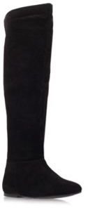 Miss KG Black Blossom Flat Suede Knee Boots
