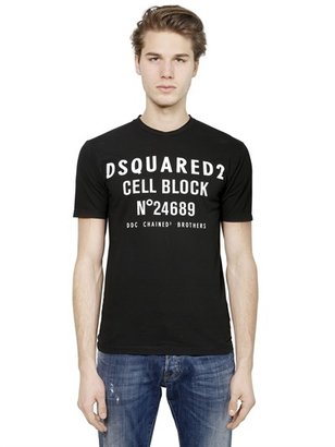 DSquared 1090 Dsquared2 - Cell Block Printed Cotton T-Shirt