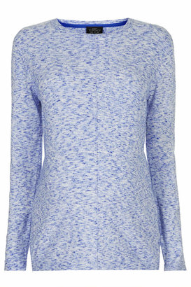 Topshop Maternity knitted jumper with marl space dye effect, with seam front detail in blue and white. 76% viscose, 14% polyamide, 6% wool, 4% elastane. machine washable.