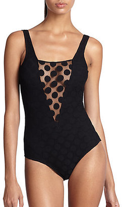 Jean Paul Gaultier One-Piece Dotted Illusion Swimsuit