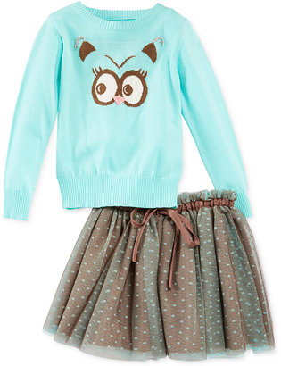 Bonnie Jean Little Girls' 2-Piece Owl Sweater & Tutu Skirt Set