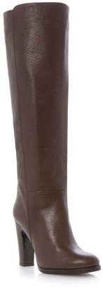 House of Fraser Dune Black Rena stacked heel pull on knee high boots