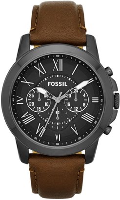 Fossil FS4885 Grant Brown Leather Mens Watch