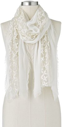 Apt. 9 floral lace inset oblong scarf